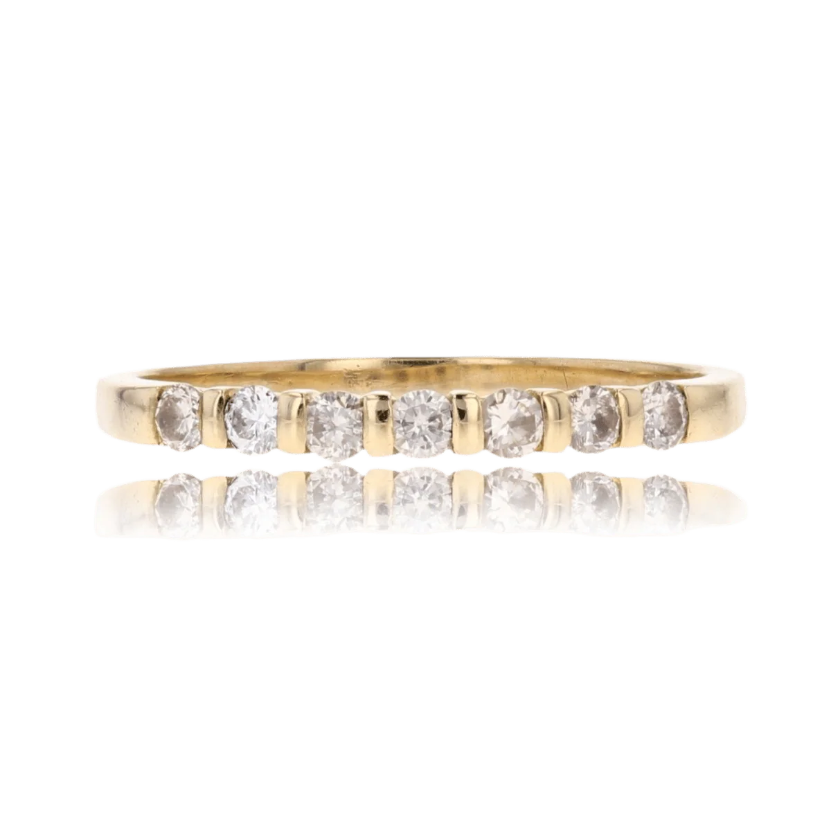 Bague Alliance en or jaune et diamants