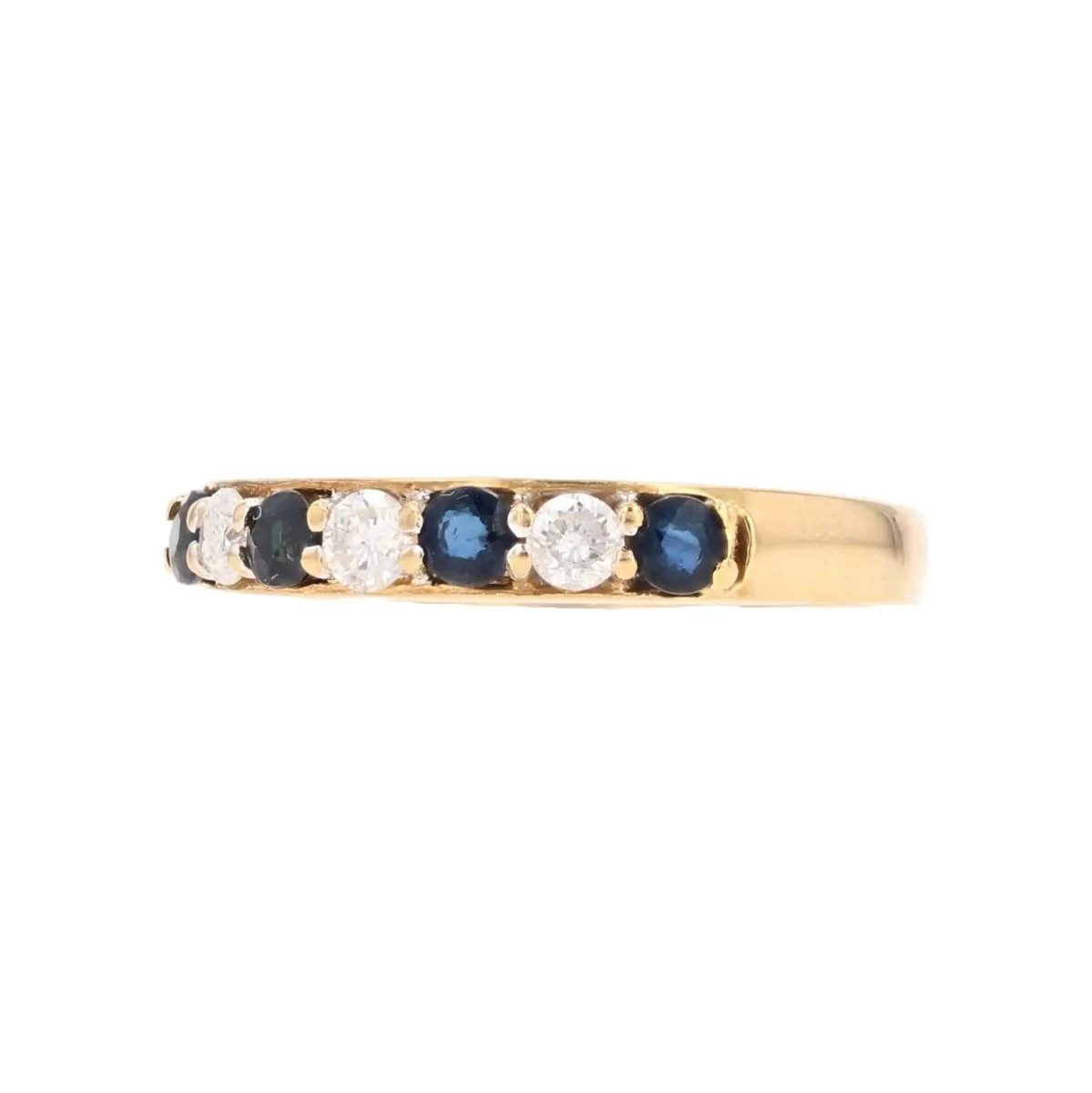 Bague Alliance en or jaune, saphirs et diamants - Image 3