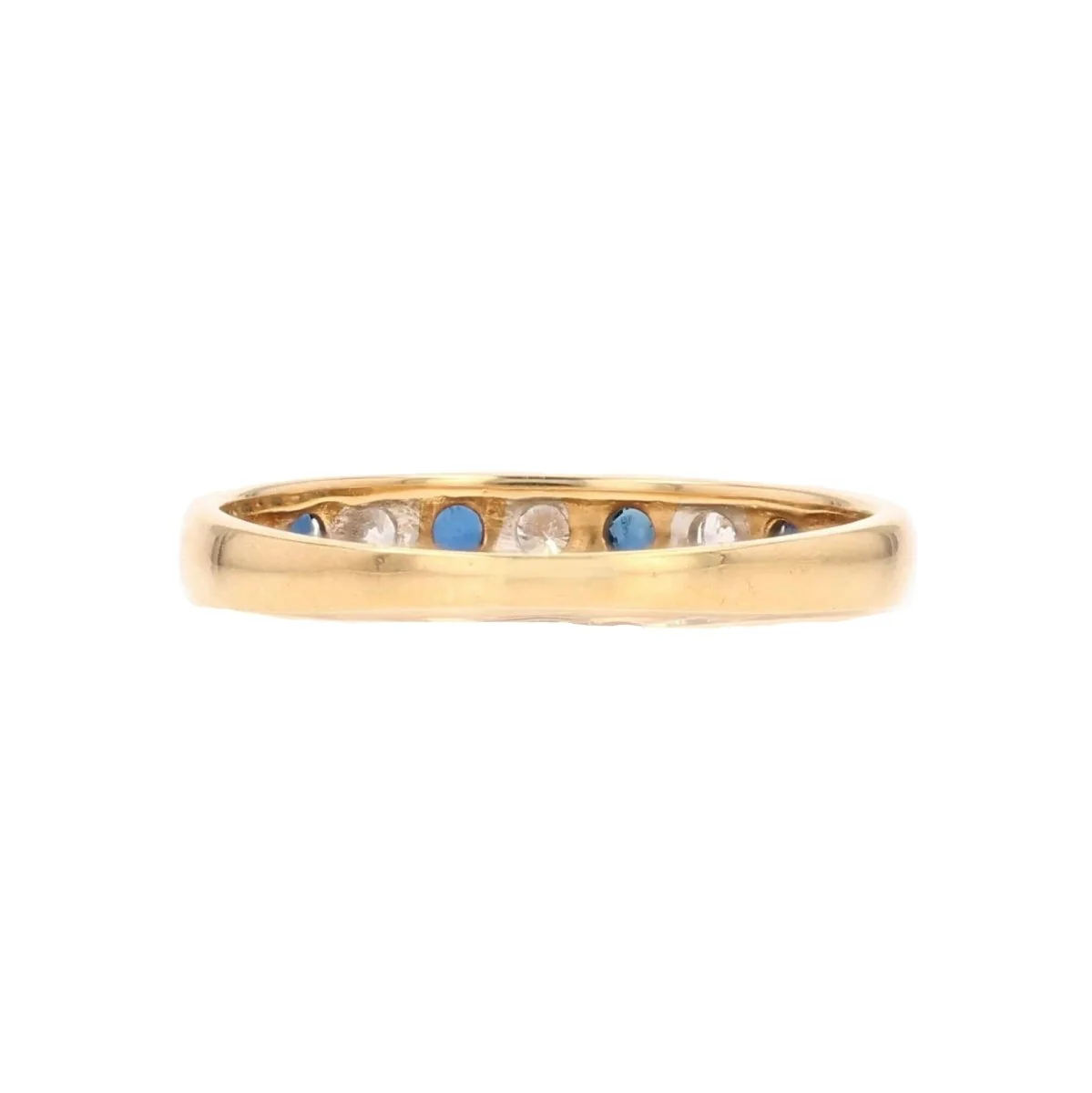 Bague Alliance en or jaune, saphirs et diamants - Image 4