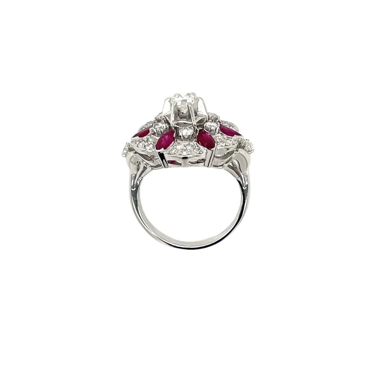 Designer Ruby Diamond Gold Ring - Image 9