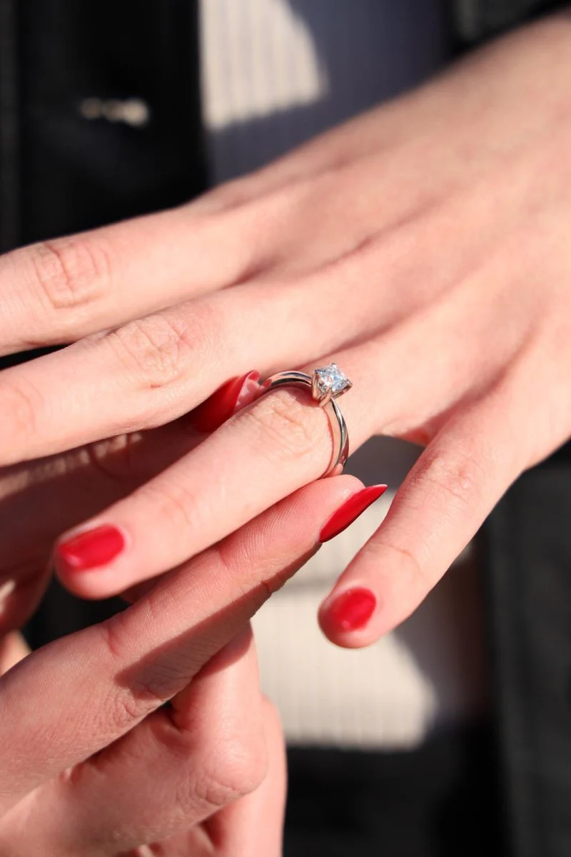 Diamani Bague Solitaire en or blanc et diamant - Image 6