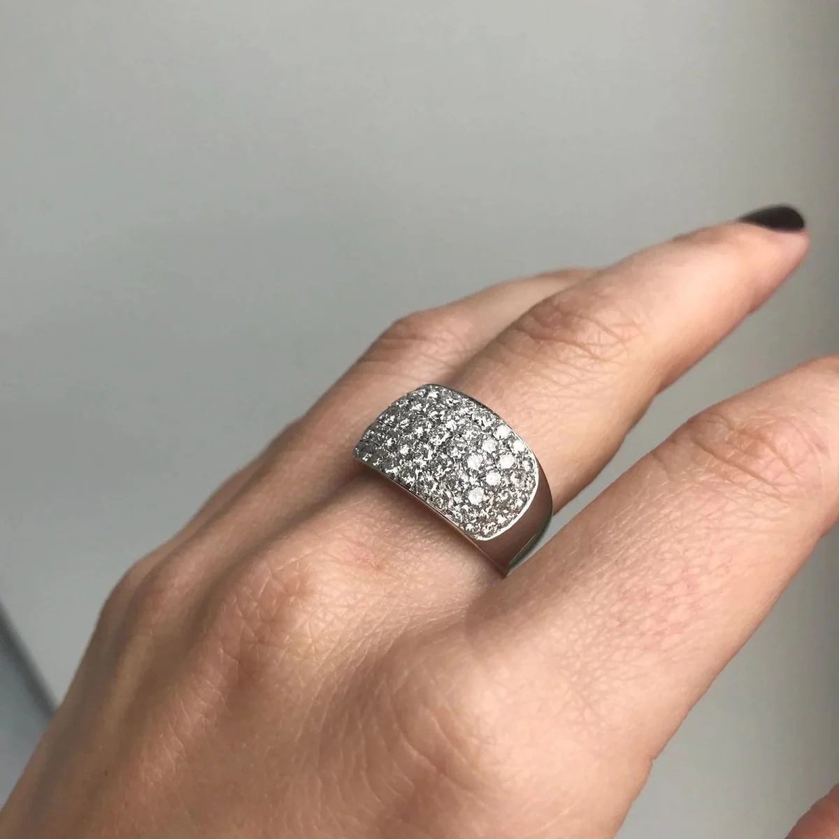 Estate 3 Carat Diamond Pavé Gold Band Ring - Image 6