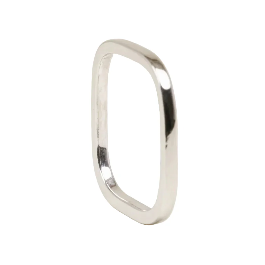 Bague Alliance carrée DINH VAN en or blanc