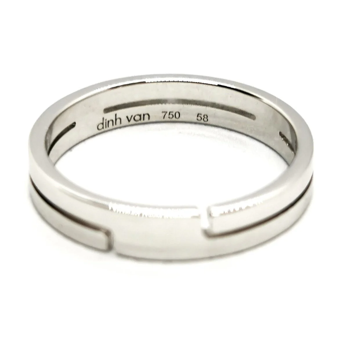 Bague Alliance DINH VAN "Seventies" en or blanc - Image 2