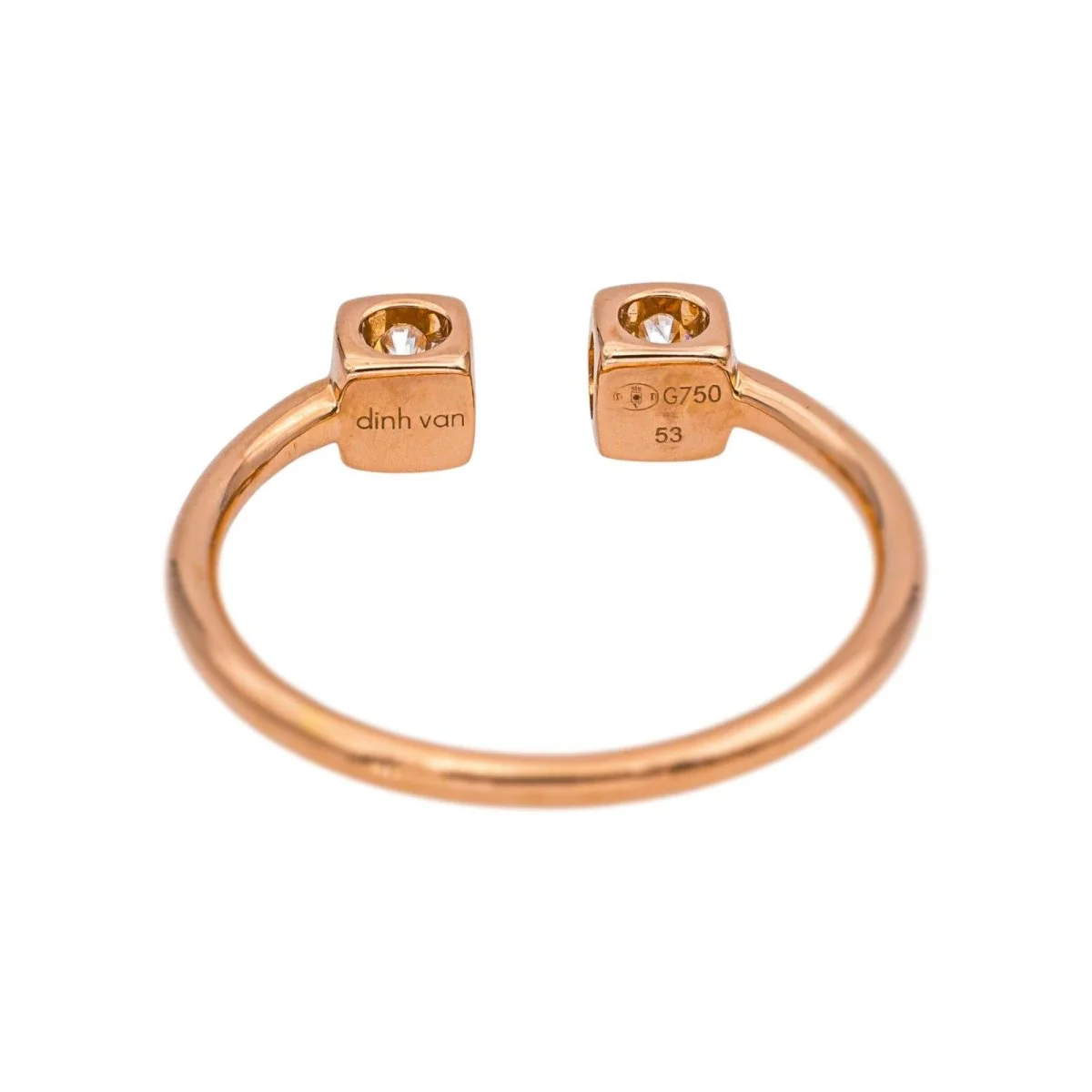 Bague Toi & Moi DINH VAN "Le Cube" en or rose et diamants - Image 5