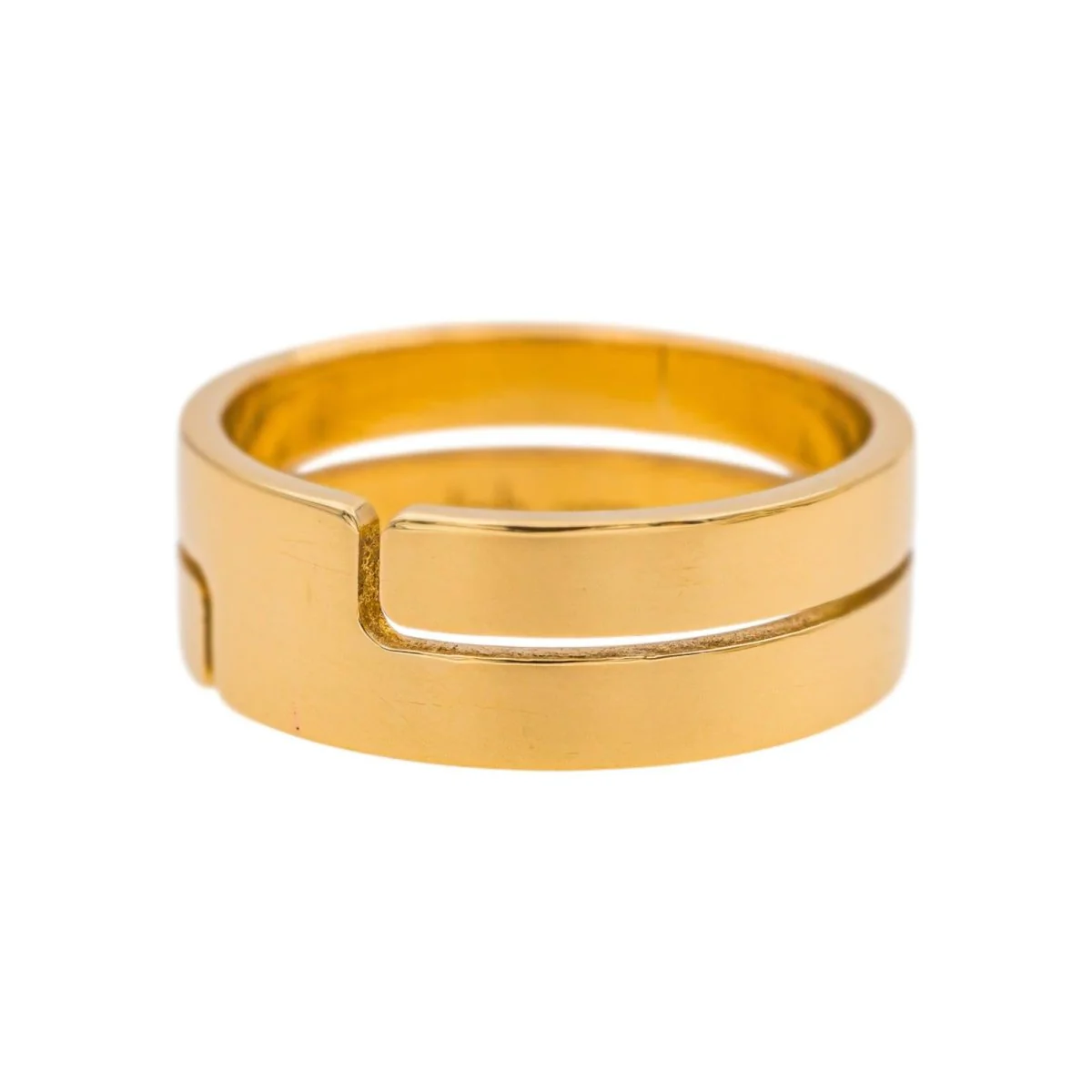 Bague Bandeau DINH VAN "Seventies" MM en or jaune - Image 3