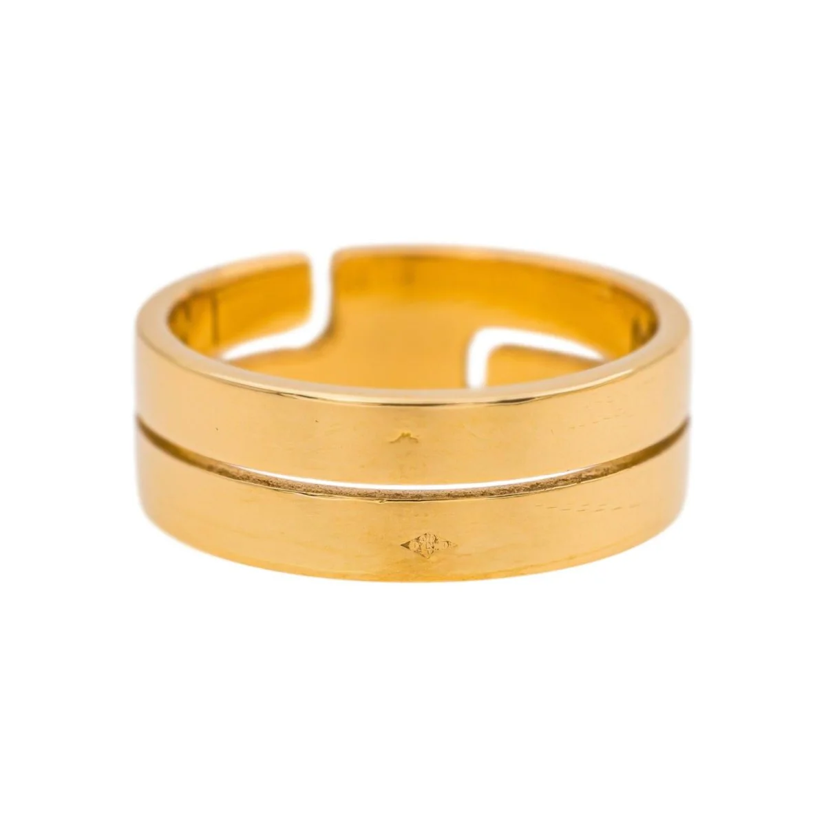 Bague Bandeau DINH VAN "Seventies" MM en or jaune - Image 4