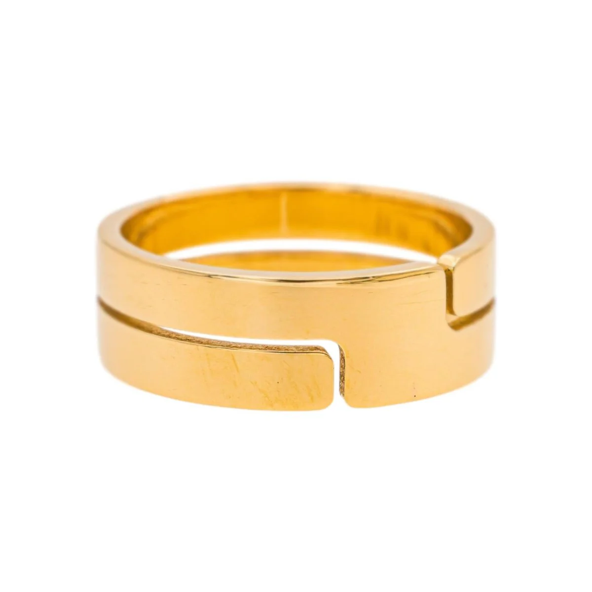 Bague Bandeau DINH VAN "Seventies" MM en or jaune - Image 5
