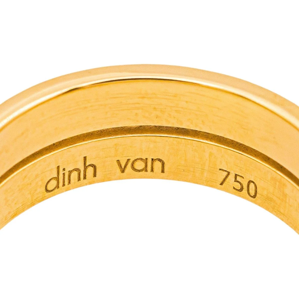 Bague Bandeau DINH VAN "Seventies" MM en or jaune - Image 7