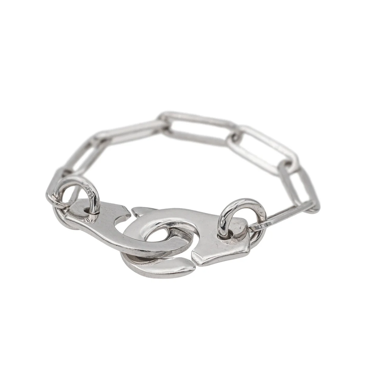 Bague Jonc DINH VAN "Menottes" en or blanc - Image 3