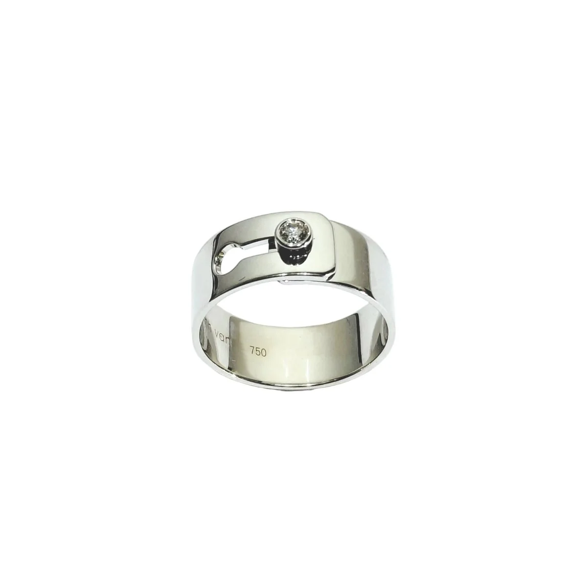 Bague Bandeau DINH VAN "Serrure" en or blanc et diamant - Image 9