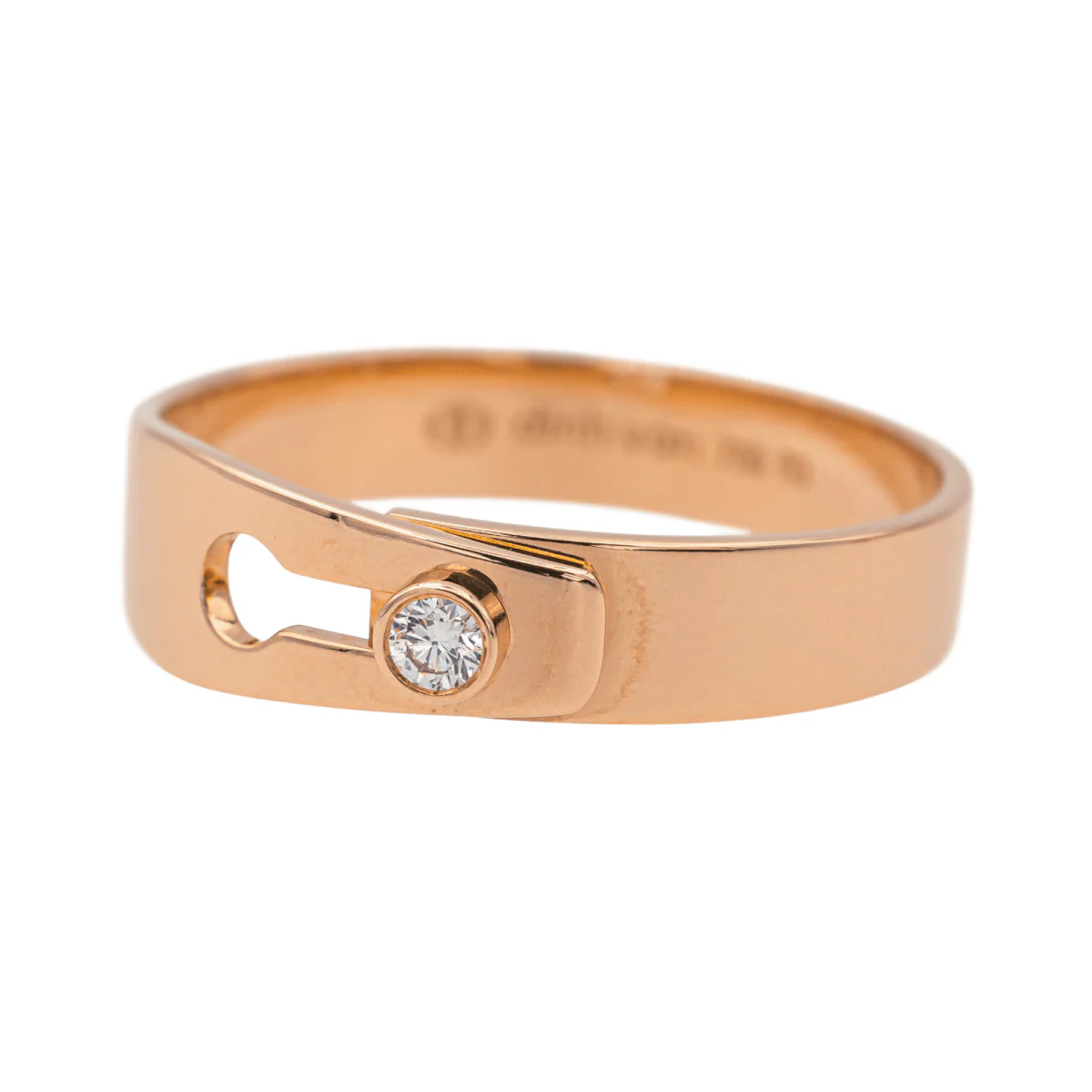 Bague Bandeau DINH VAN "Serrure" en or rose et diamant - Image 4