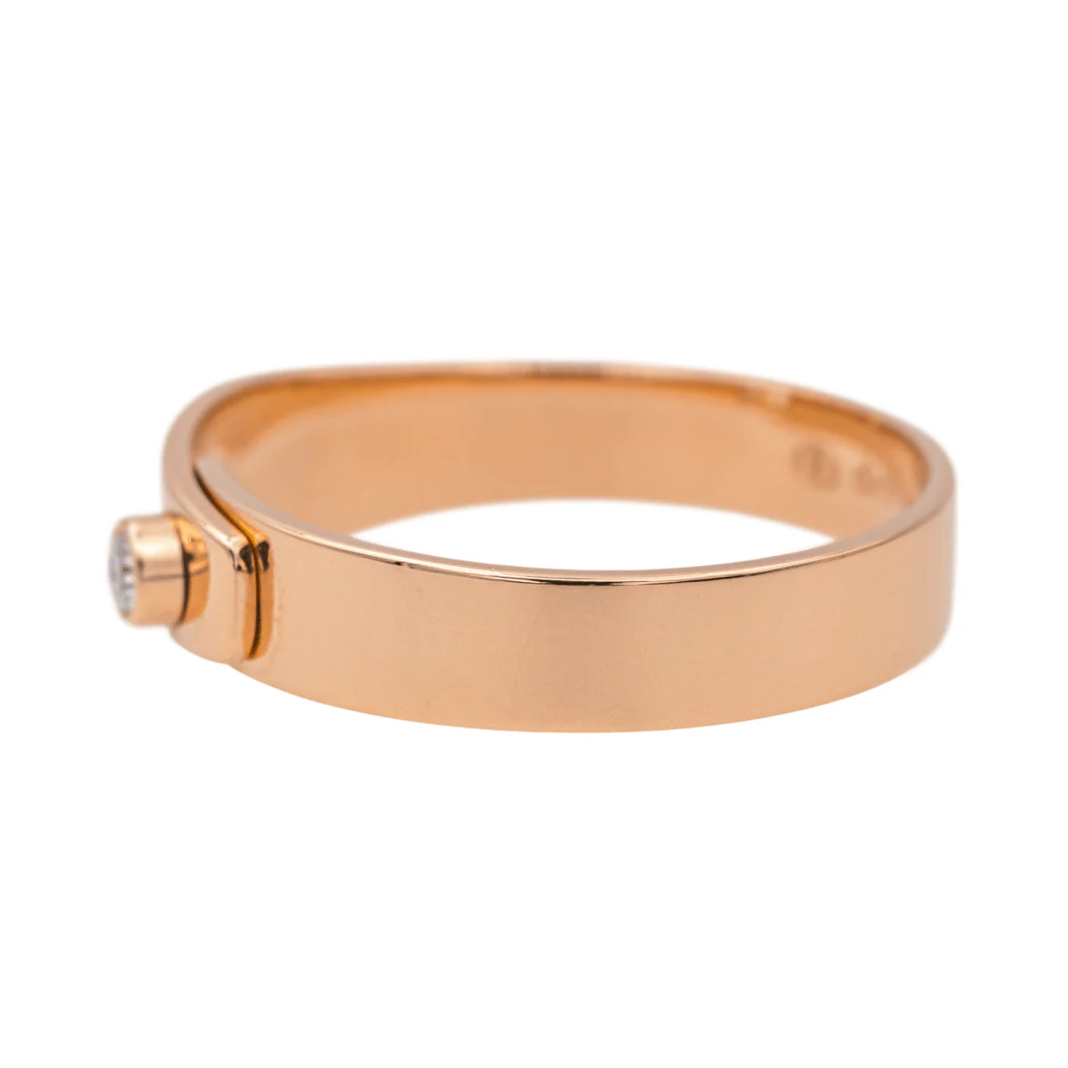Bague Bandeau DINH VAN "Serrure" en or rose et diamant - Image 5