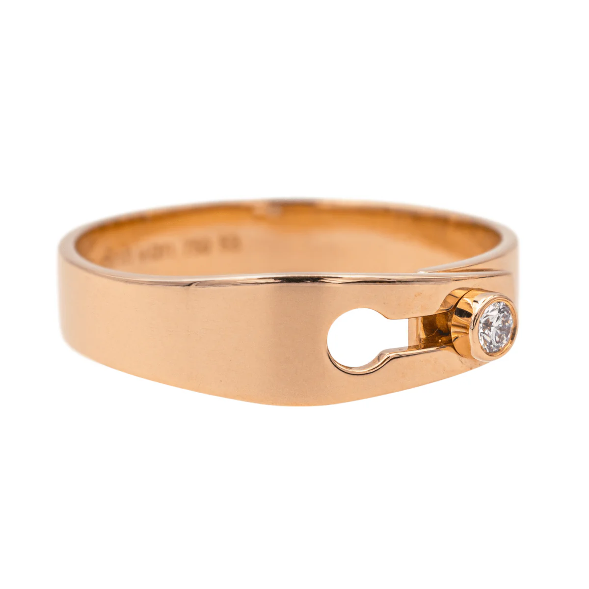 Bague Bandeau DINH VAN "Serrure" en or rose et diamant - Image 8