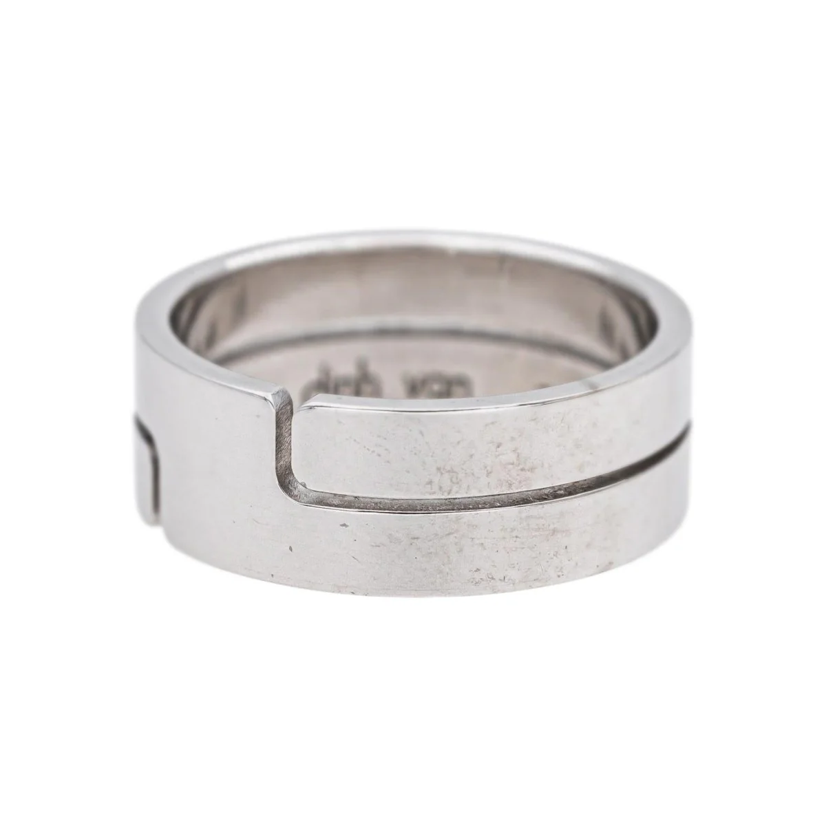 Bague Bandeau DINH VAN "Seventies" en or blanc - Image 3
