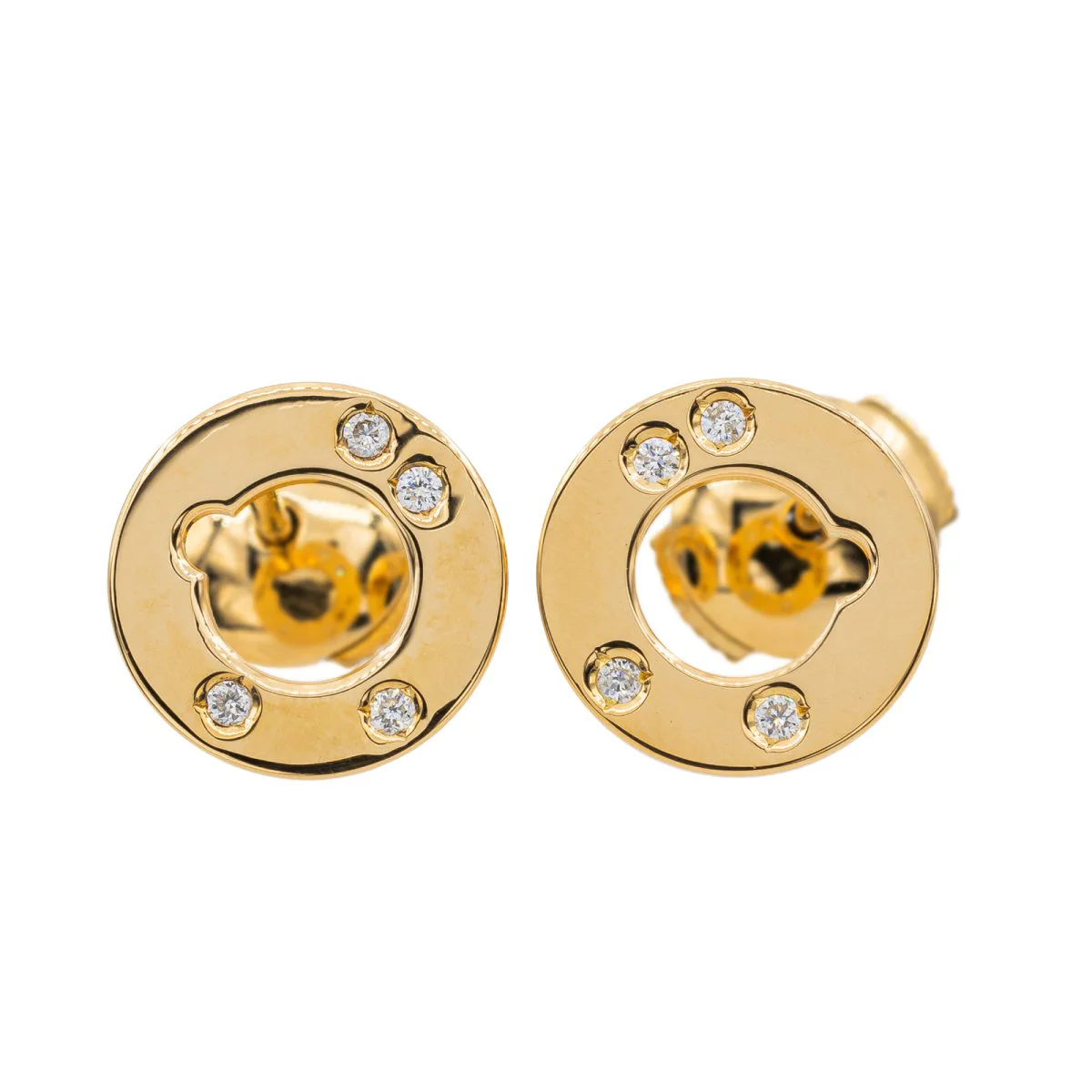 Boucles d'oreilles DIHN VAN "Cible" en Or jaune et Diamant - Image 3