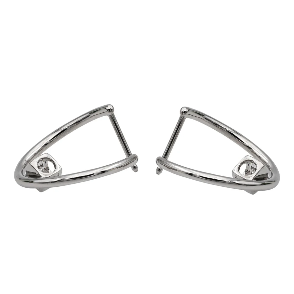 Dinh Van Boucles d'oreilles Créoles Le Cube Diamant Or blanc Diamant - Image 4