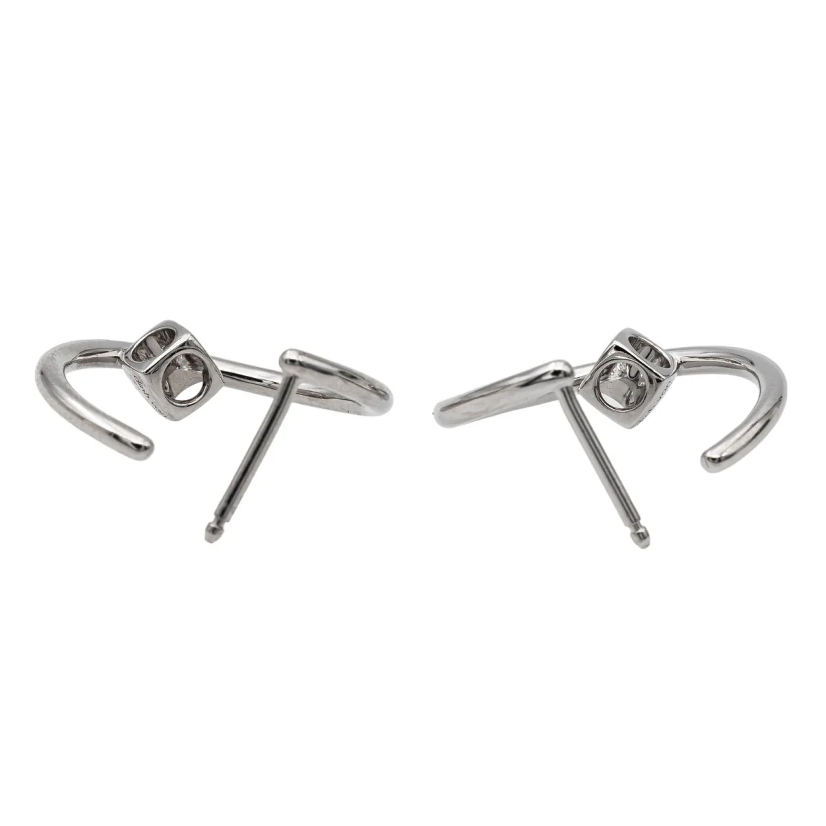 Dinh Van Boucles d'oreilles Créoles Le Cube Diamant Or blanc Diamant - Image 5
