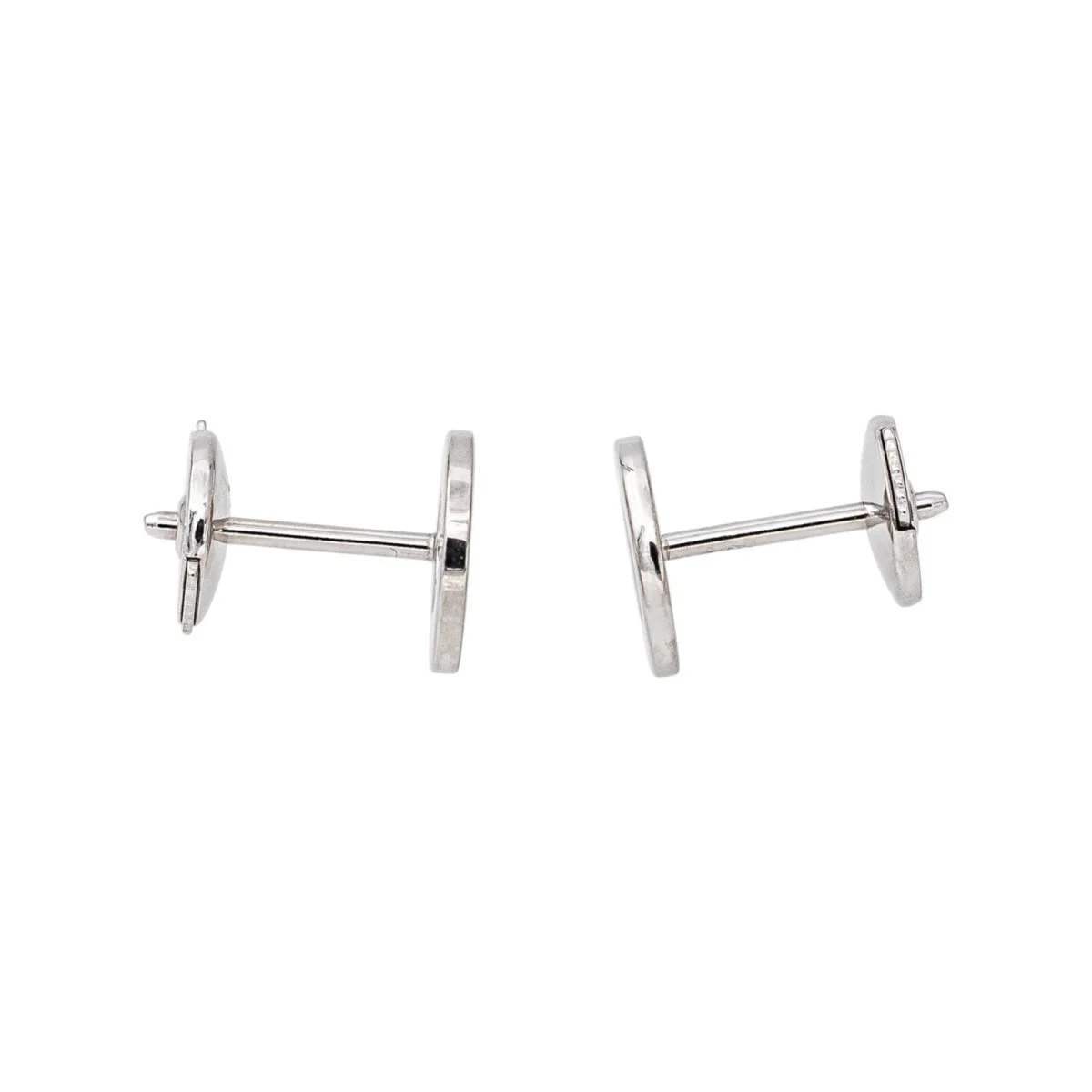 Boucles d'oreilles Puces DINH VAN "Menottes" en or blanc et diamants - Image 6