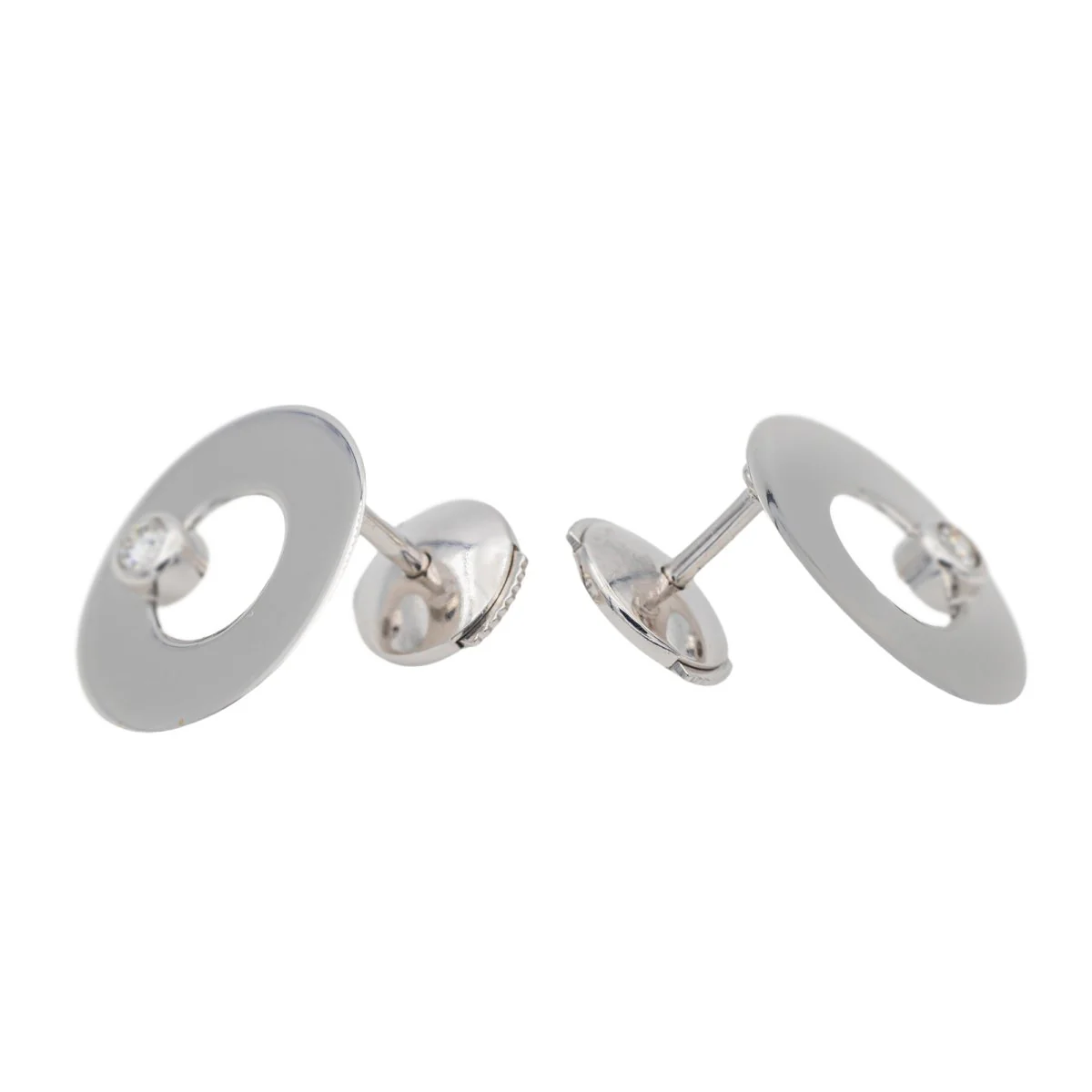 Dinh Van Boucles d'oreilles Puces Cible Or blanc Diamant - Image 3