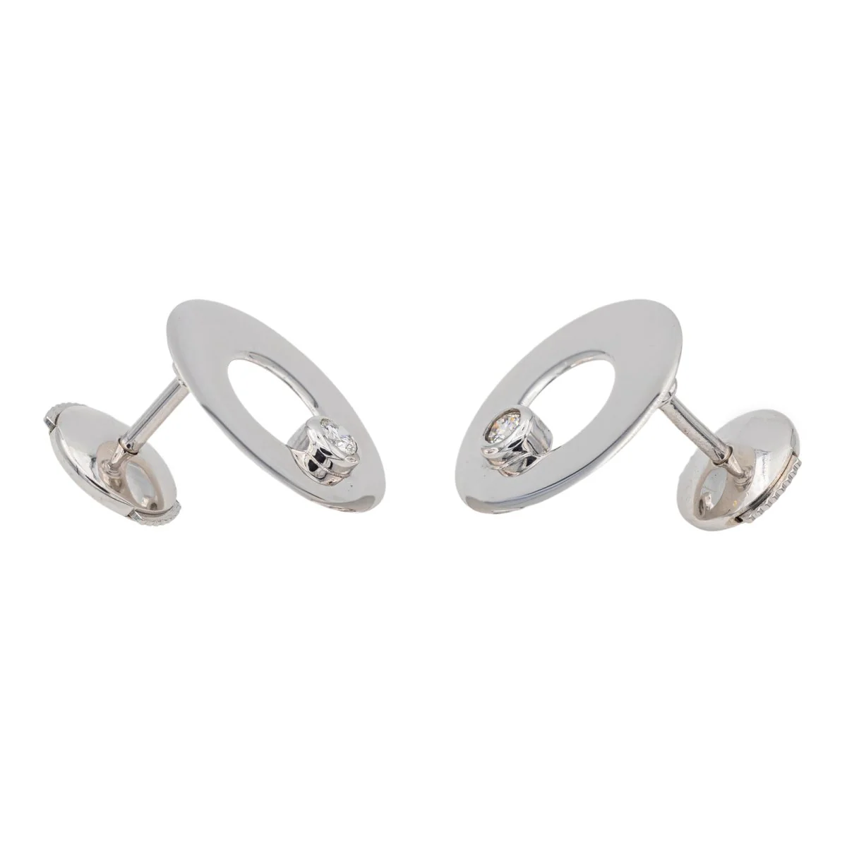 Dinh Van Boucles d'oreilles Puces Cible Or blanc Diamant - Image 6