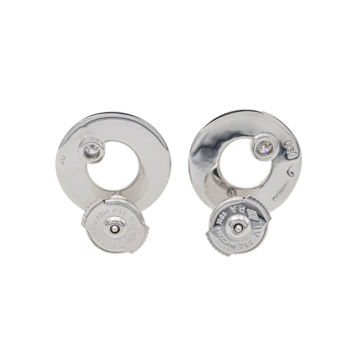 Dinh Van Boucles d'oreilles Puces Cible Or blanc Diamant - Image 7