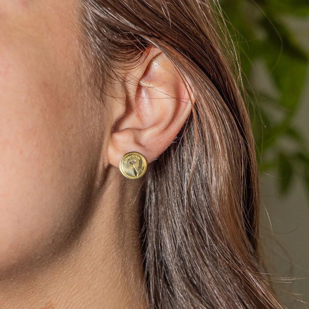 Boucles d'oreilles DINH VAN "Punaise" en or jaune - Image 2