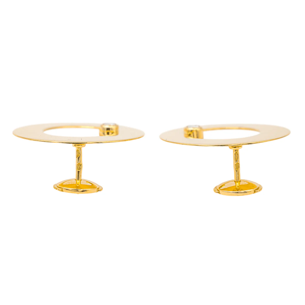 Boucles d'oreilles Puces DINH VAN "Target" en or jaune et diamant - Image 7