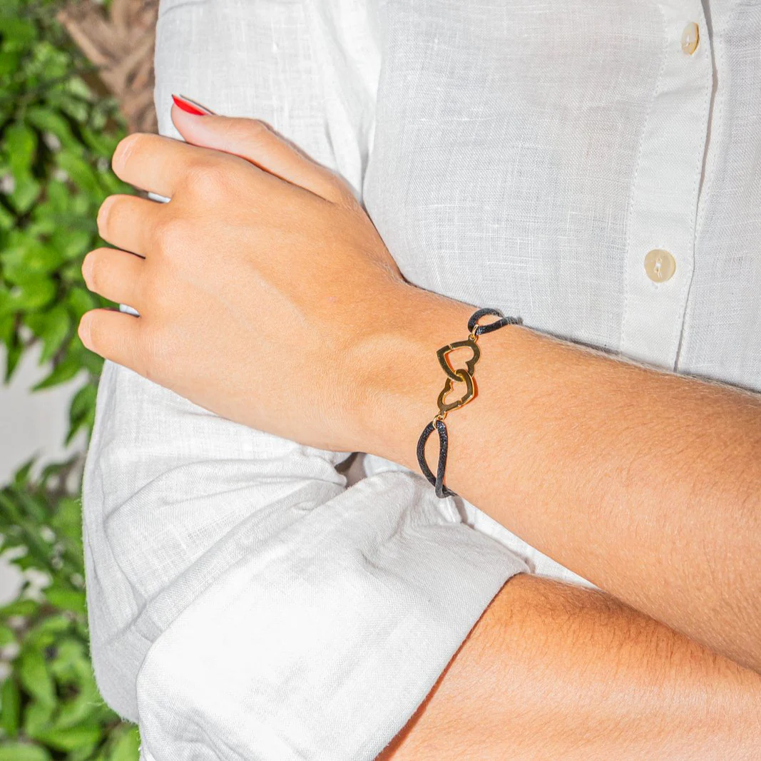Bracelet DINH VAN "Double Coeur" en or jaune - Image 2