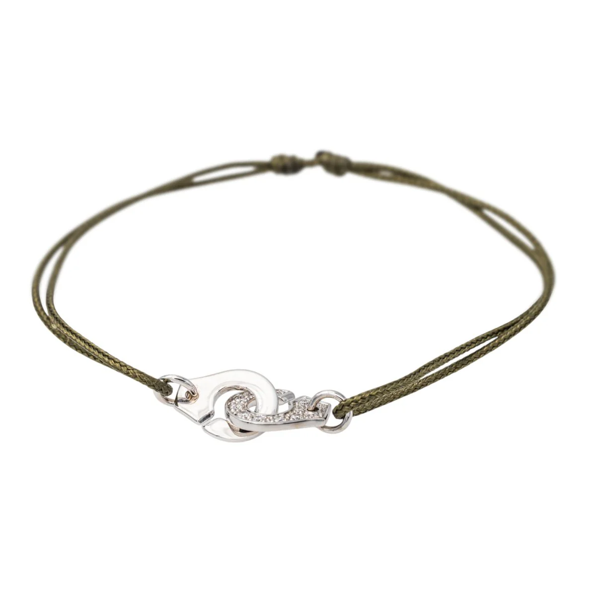 Bracelet Dinh Van Cordon Menottes Or blanc Diamant