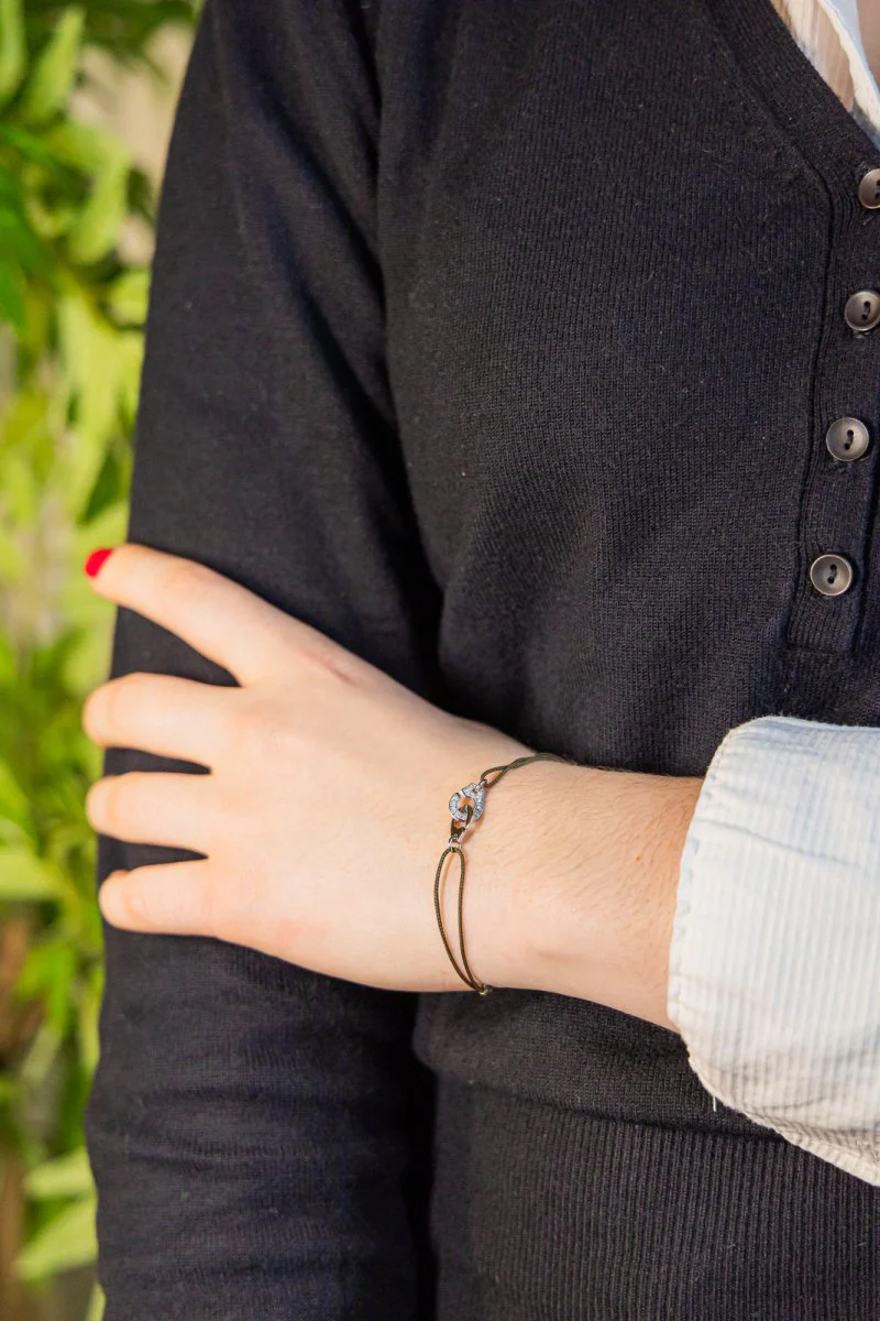 Bracelet Dinh Van Cordon Menottes Or blanc Diamant - Image 2