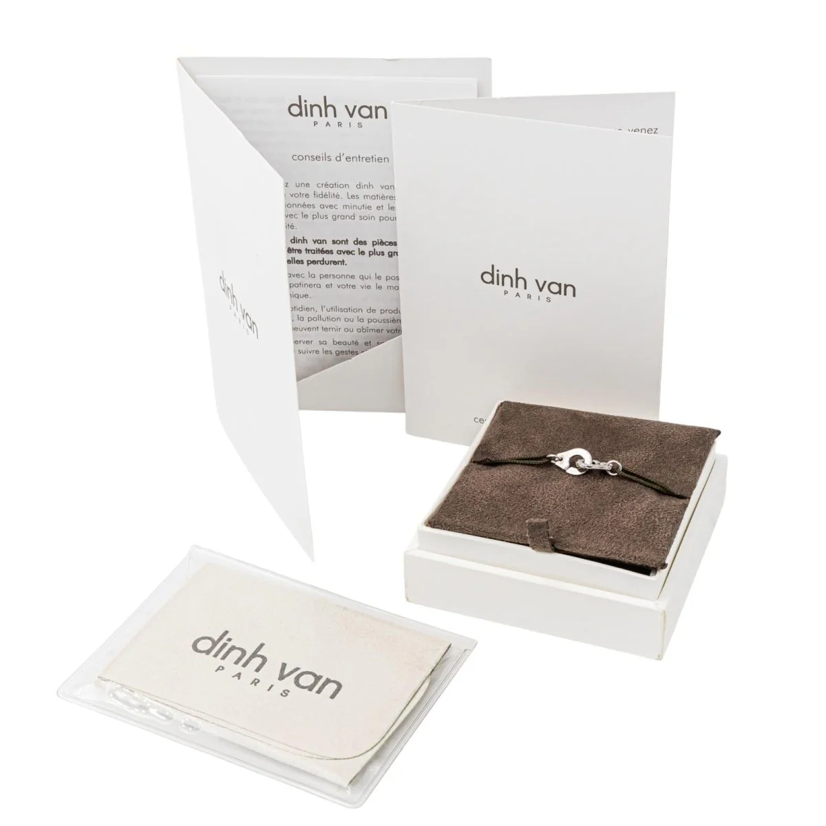 Bracelet Dinh Van Cordon Menottes Or blanc Diamant - Image 3