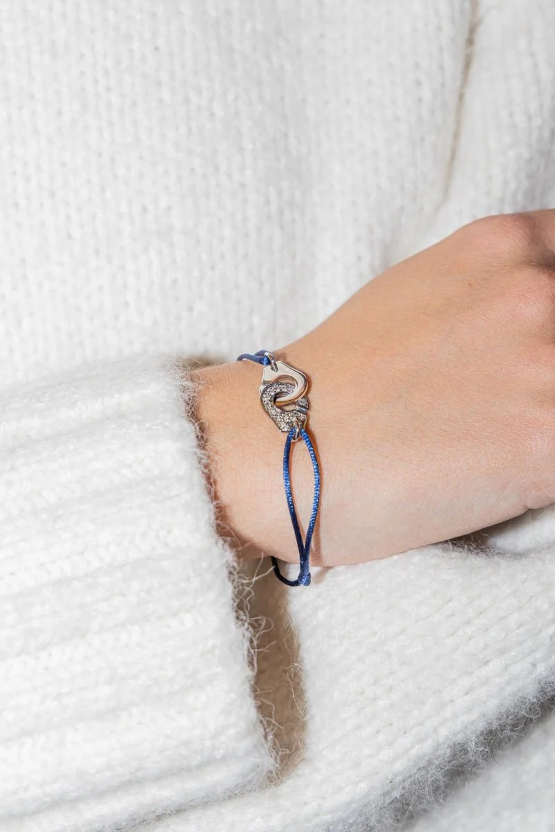 Bracelet Cordon DINH VAN "Menottes R12" en or blanc et diamants - Image 2