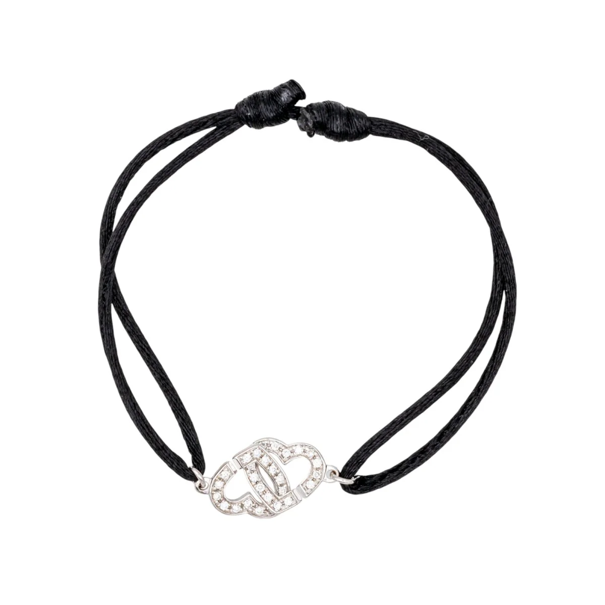 Bracelet Dinh Van Double cœur Or blanc Diamant