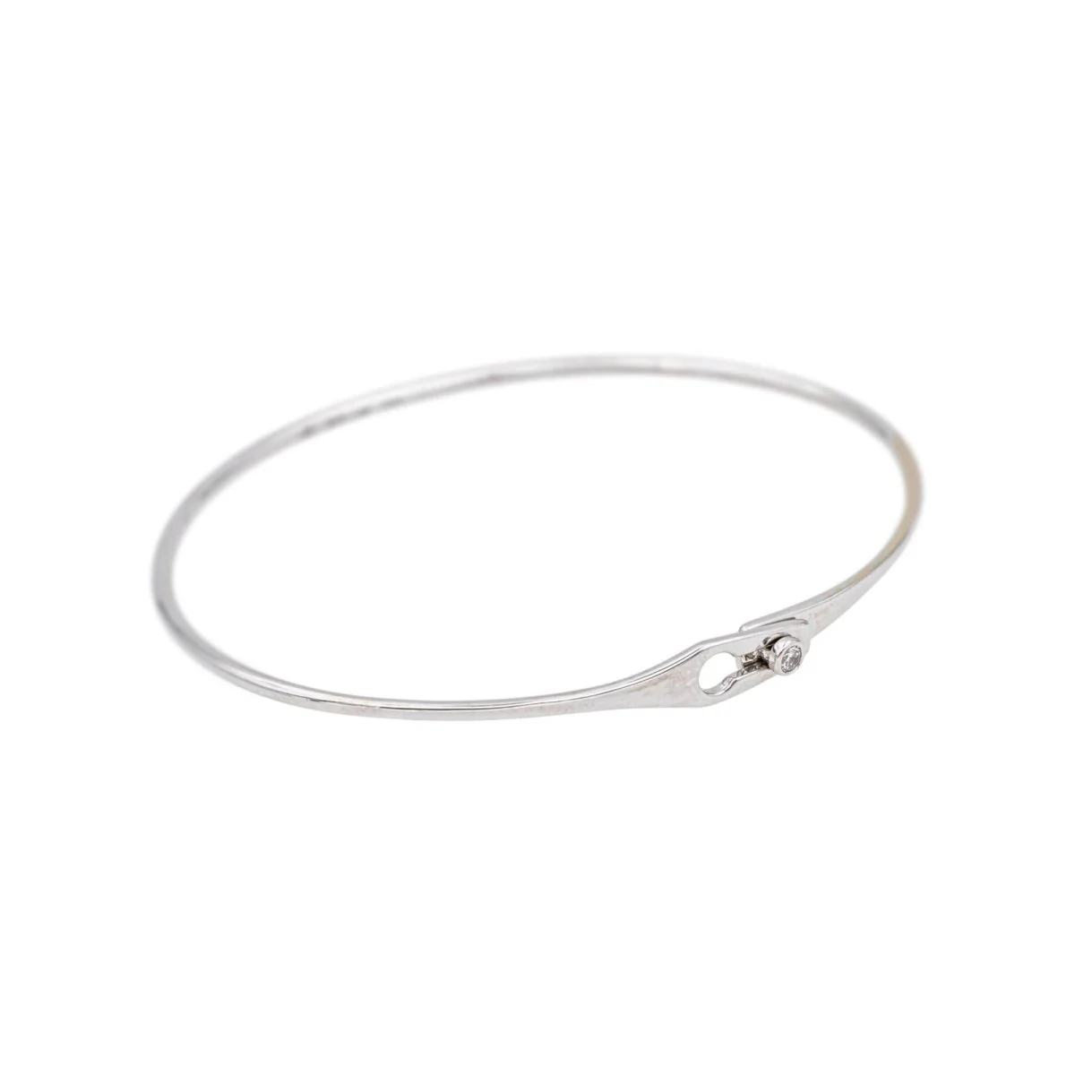 Bracelet Jonc DINH VAN "Serrure" en or blanc et diamant - Image 4