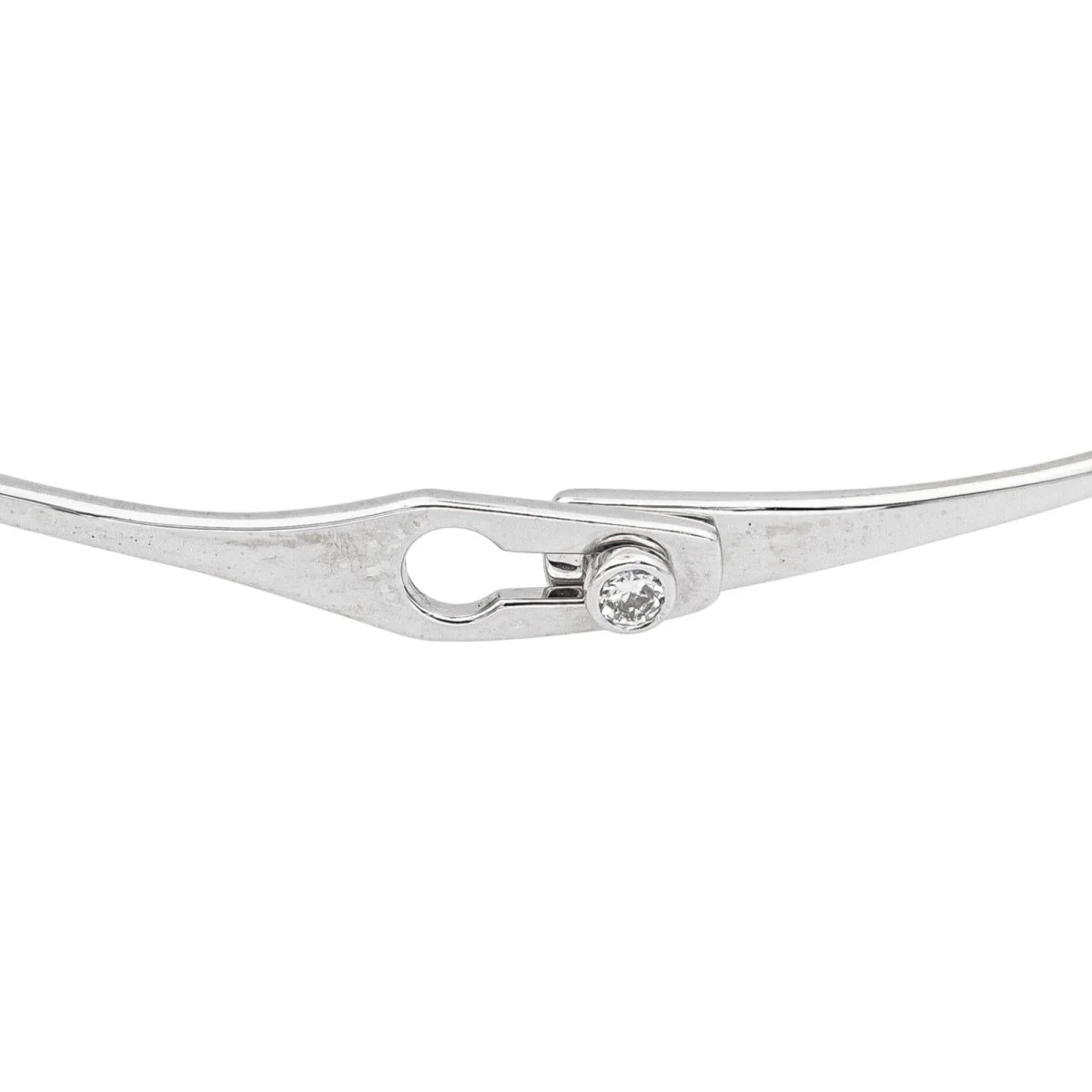Bracelet Jonc DINH VAN "Serrure" en or blanc et diamant - Image 5
