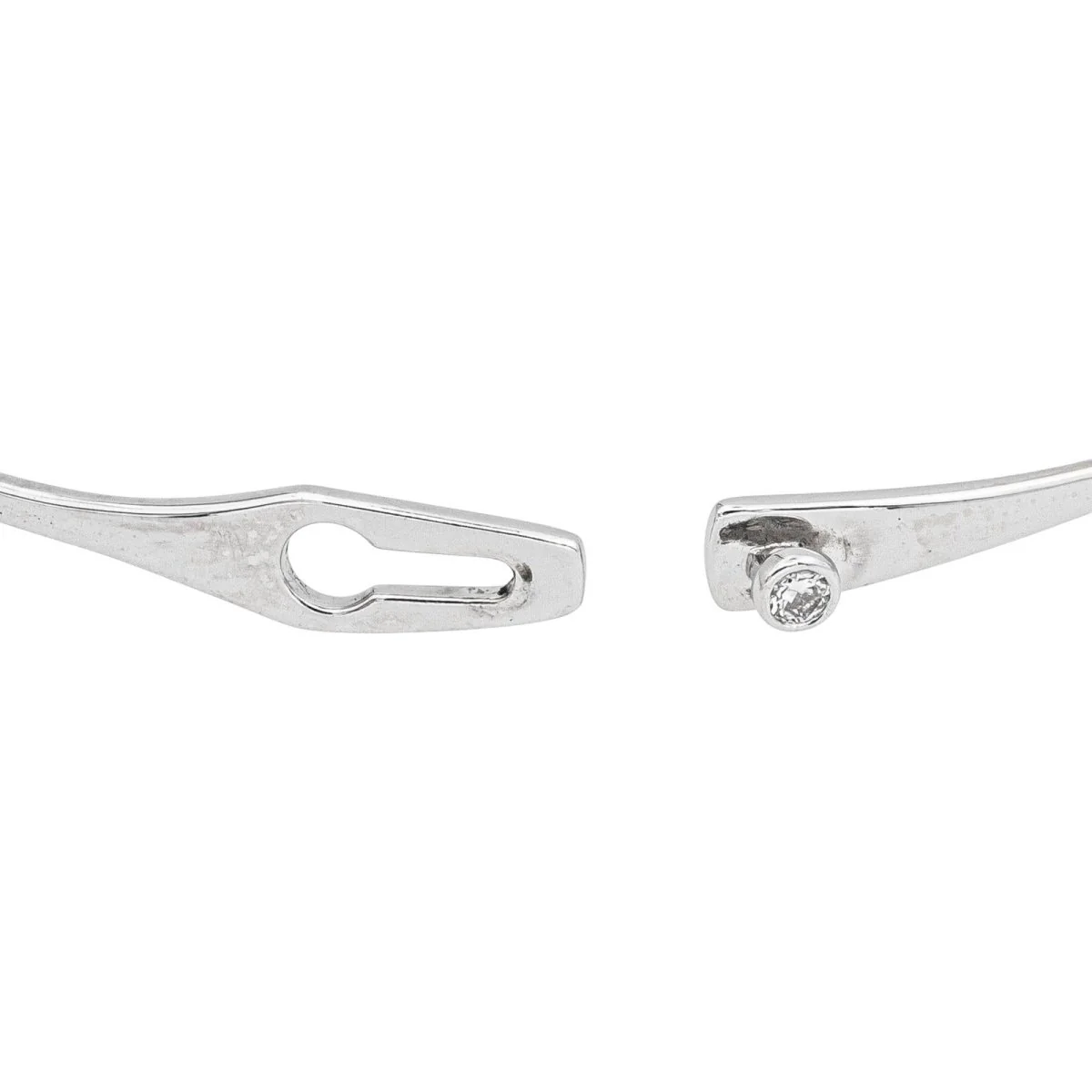 Bracelet Jonc DINH VAN "Serrure" en or blanc et diamant - Image 7