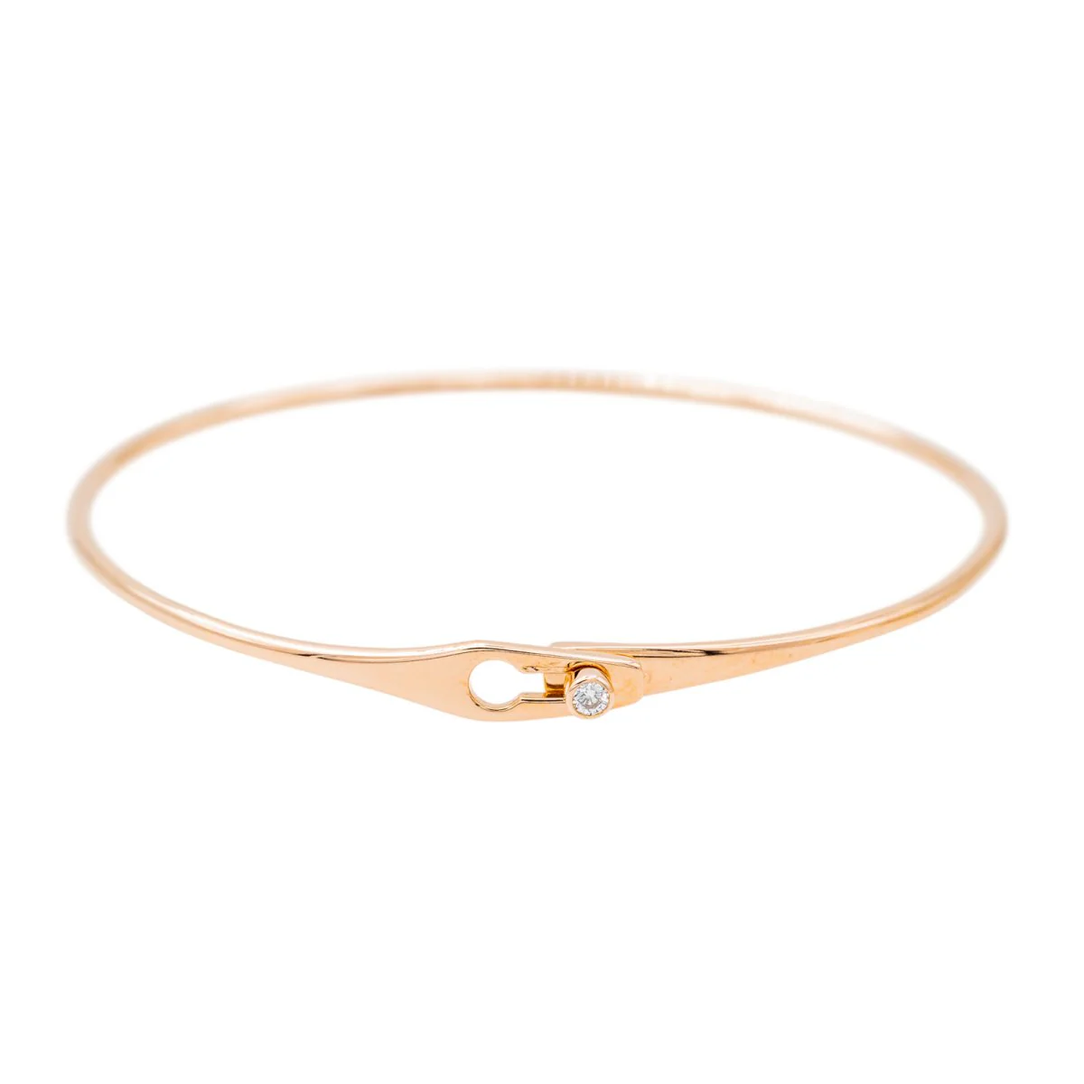 Bracelet Jonc DINH VAN "Serrure" en or rose et diamant