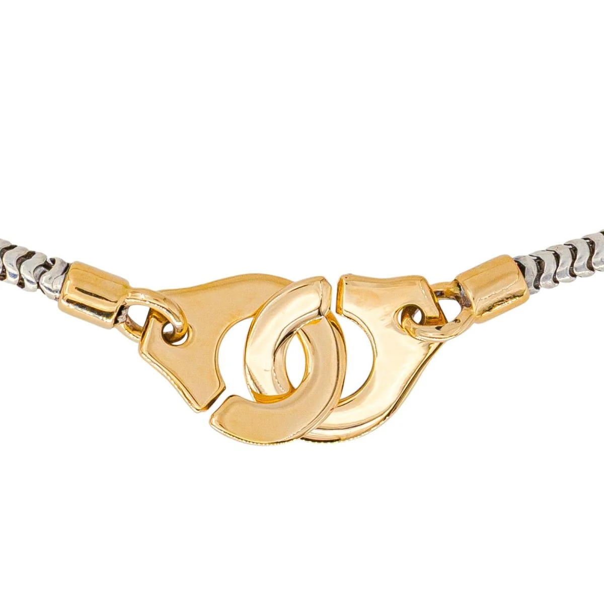 Bracelet Souple DINH VAN "Menottes R10" en or jaune et argent - Image 2