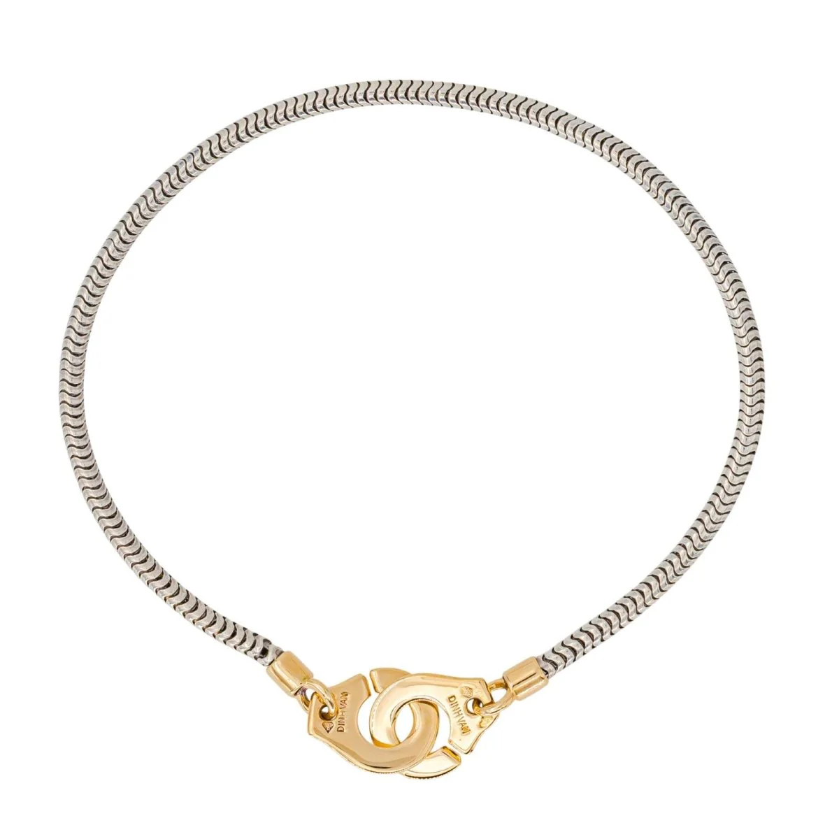 Bracelet Souple DINH VAN "Menottes R10" en or jaune et argent - Image 3
