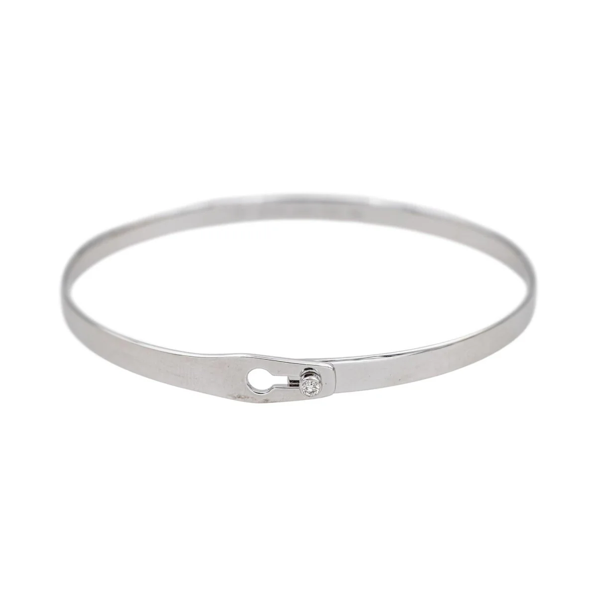 Bracelet Jonc DINH VAN "Serrure" en or blanc et diamant
