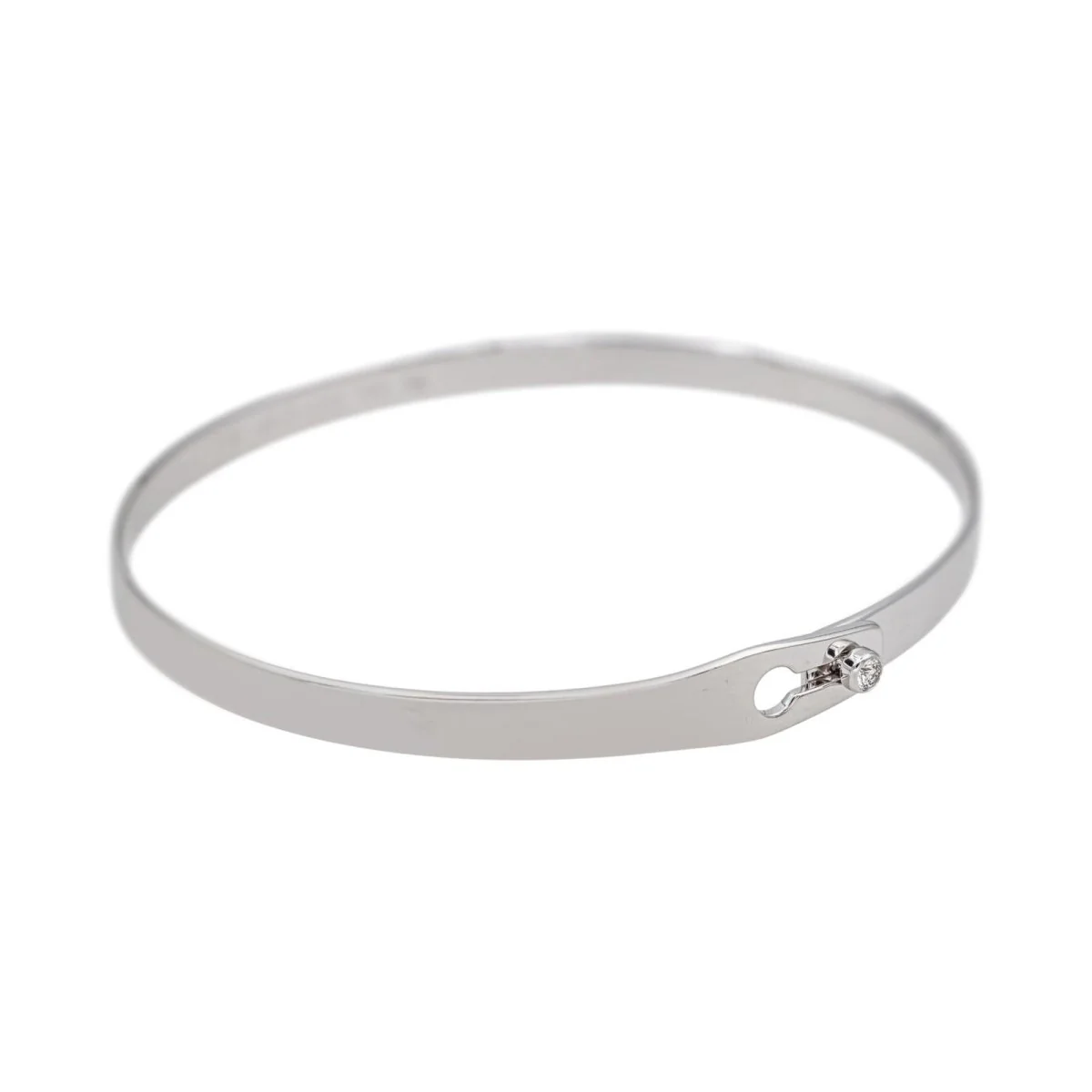 Bracelet Jonc DINH VAN "Serrure" en or blanc et diamant - Image 3