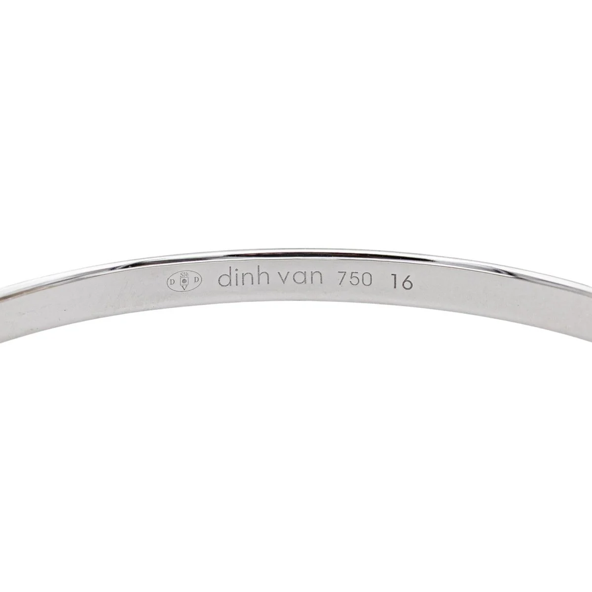 Bracelet Jonc DINH VAN "Serrure" en or blanc et diamant - Image 6