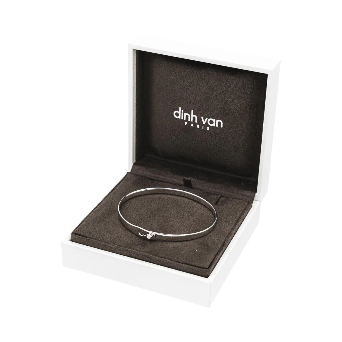 Bracelet Jonc DINH VAN "Serrure" en or blanc et diamant - Image 7