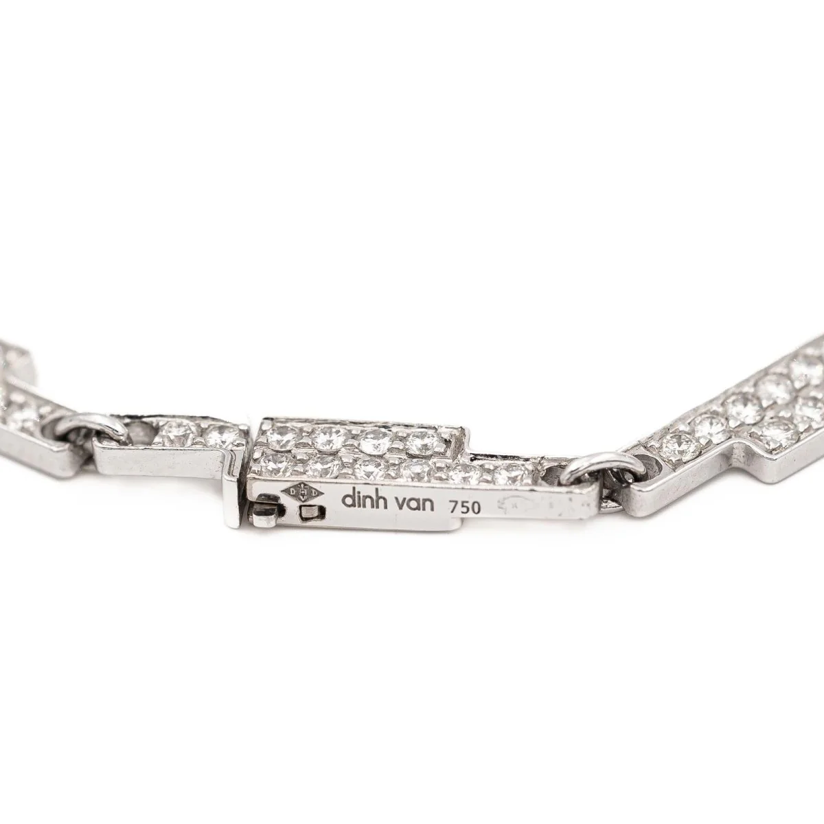 Bracelet DINH VAN "Seventies" en or blanc et diamant - Image 3