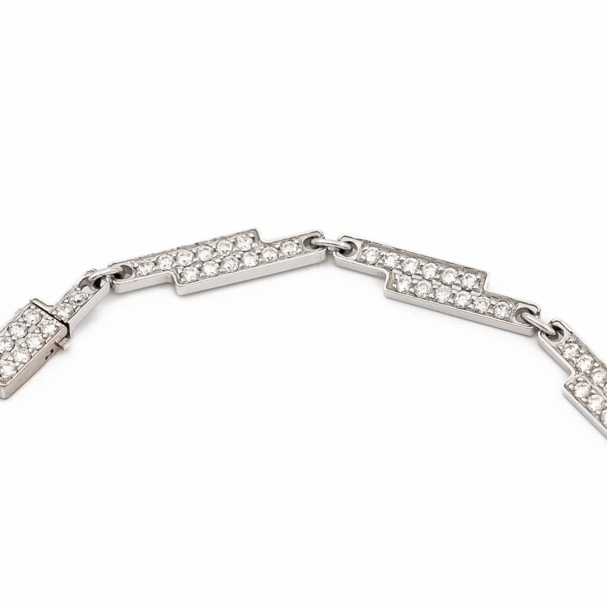 Bracelet DINH VAN "Seventies" en or blanc et diamant - Image 4