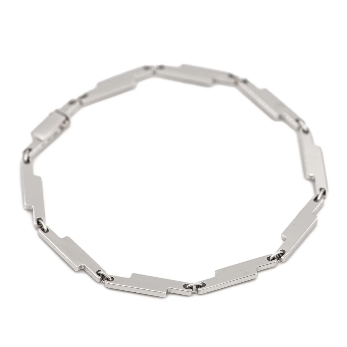 Bracelet DINH VAN "Seventies" en or blanc et diamant - Image 5