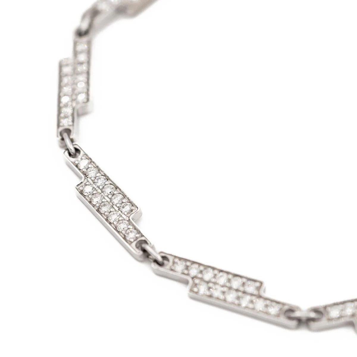 Bracelet DINH VAN "Seventies" en or blanc et diamant - Image 6