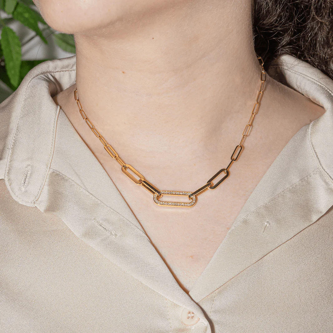 Collier Maille DINH VAN "Maillon" en or jaune et diamants - Image 2