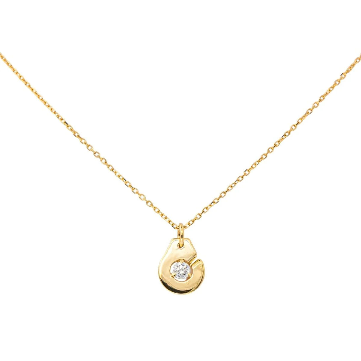 Collier Pendentif DINH VAN "Menottes R8" en or jaune et diamant